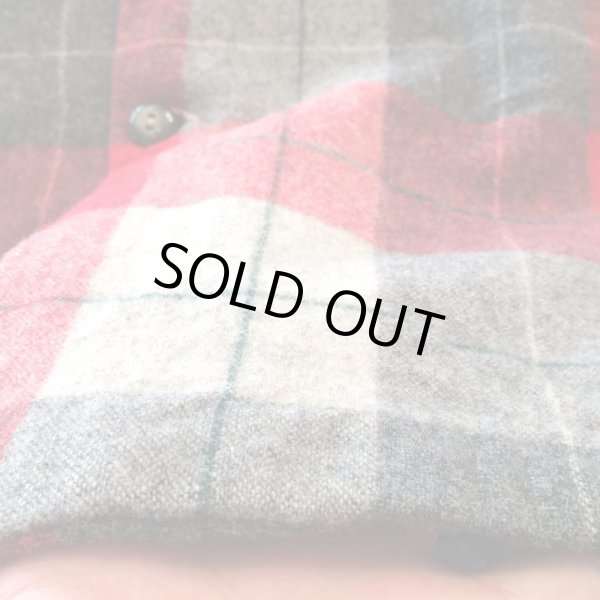 画像6: ＊vintage＊　opencollar BOX shirt　　Grey×Red　　Fits.S〜M (6)