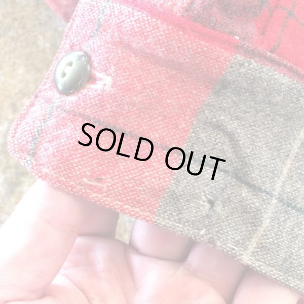 画像7: ＊vintage＊　opencollar BOX shirt　　Grey×Red　　Fits.S〜M (7)