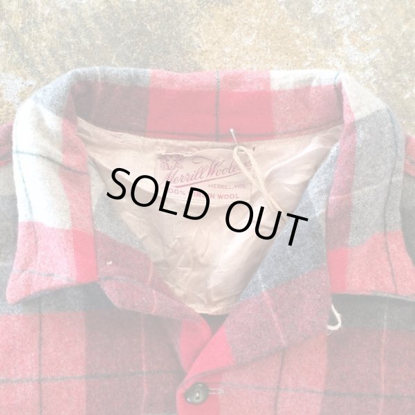 画像3: ＊vintage＊　opencollar BOX shirt　　Grey×Red　　Fits.S〜M (3)