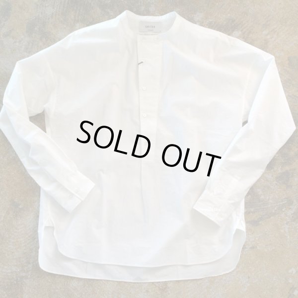 画像1: UNITUS（ユナイタス）　　collarless pullover shirt　　　100％cotton/Whiteカラー (1)