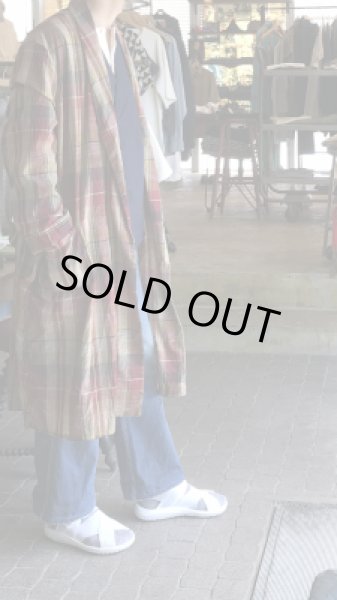 画像2: ＊vintage＊　madras check gown Coat　　春夏向け薄手の生地 (2)