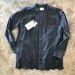 画像1: 　Votole　　　　Embroidery nocollar flannel Shirt　　　　　カラー...Charcoal (1)