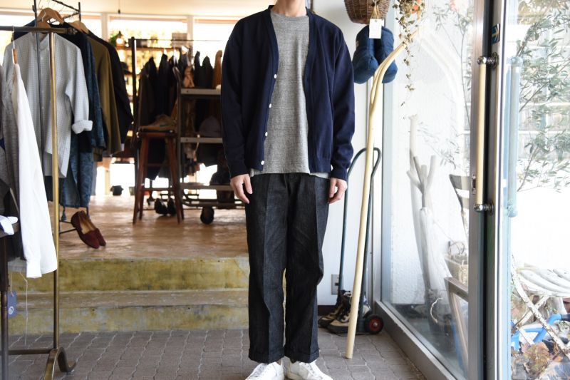 UNITUS ゛Color block Cardigan゛ Navyカラー - THE EASY SHOP