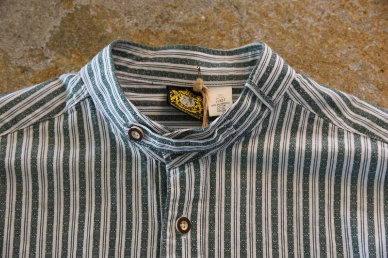 EURO Vintage ゛Stripe Granpa Shirt゛ グランパシャツ cotton100 